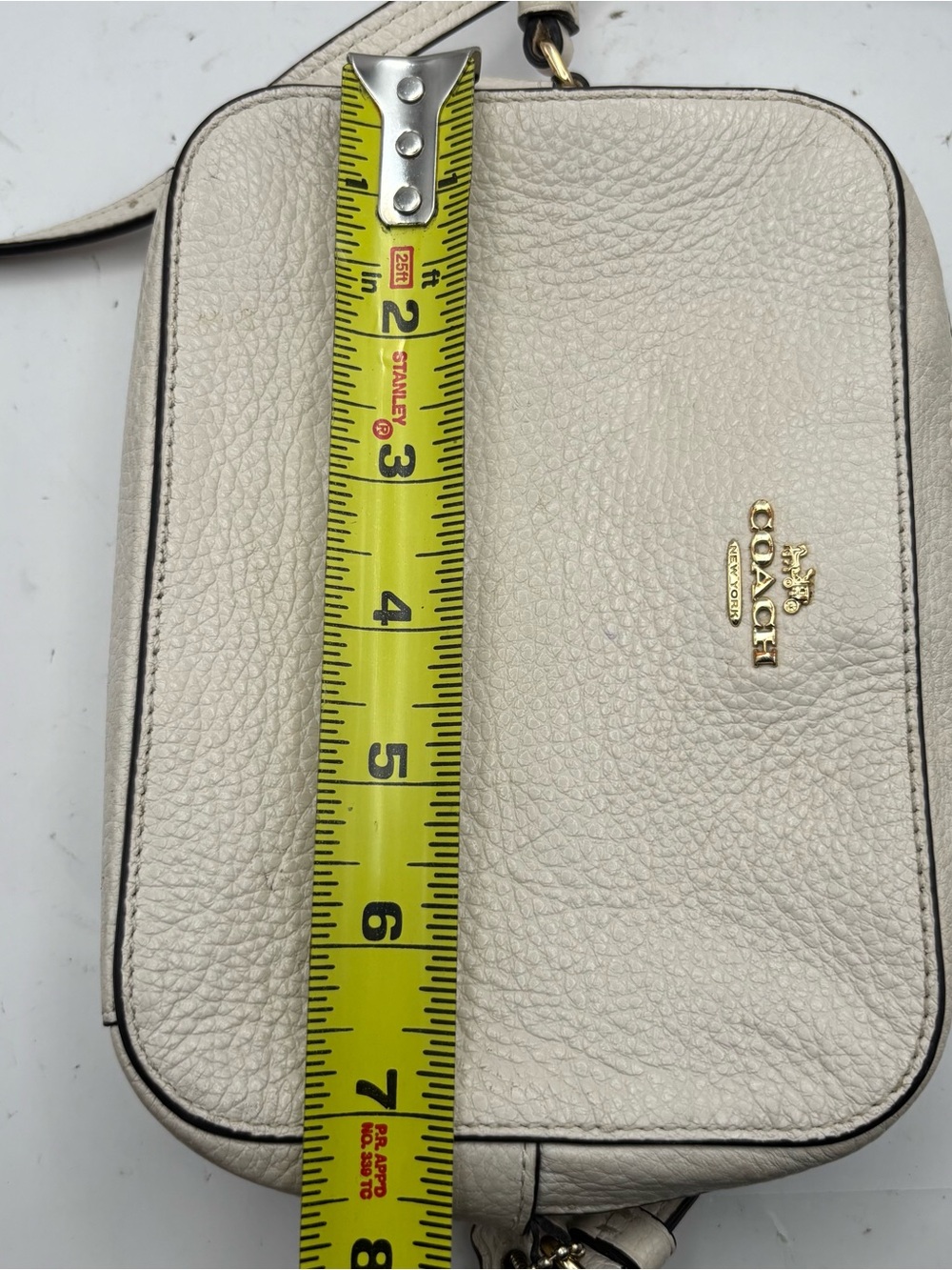 Coach Mini Jamie Camera Bag Chalk Colored Pebble Leather with Gold Hardware - Picture 5 of 12